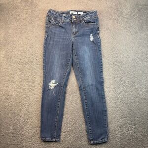WBB YMI‎ Mid Rise Distressed Skinny Jeans Denim Ripped Holes Women's